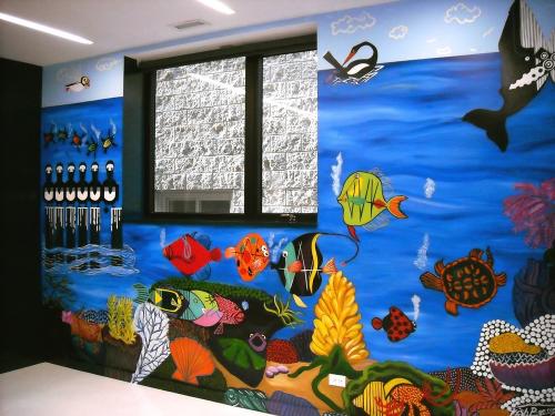 Charlie Harper wall mural underwater theme