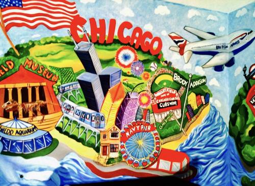 Chicago wall mural nursery 